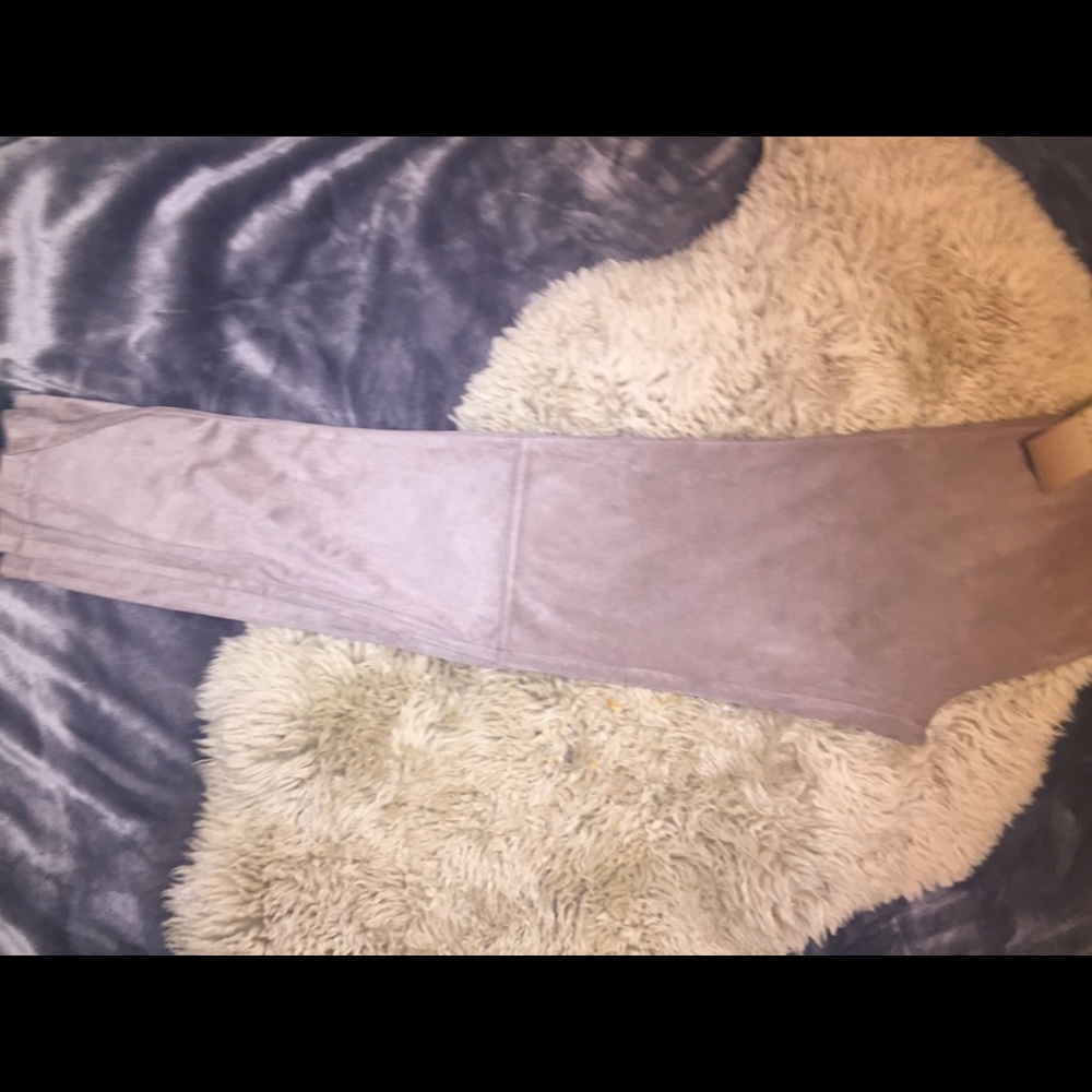 Velvet suede nude leggings